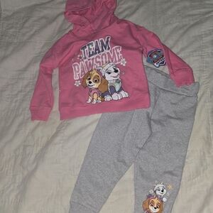 Paw Patrol Pink and Gray Kids Matching Set